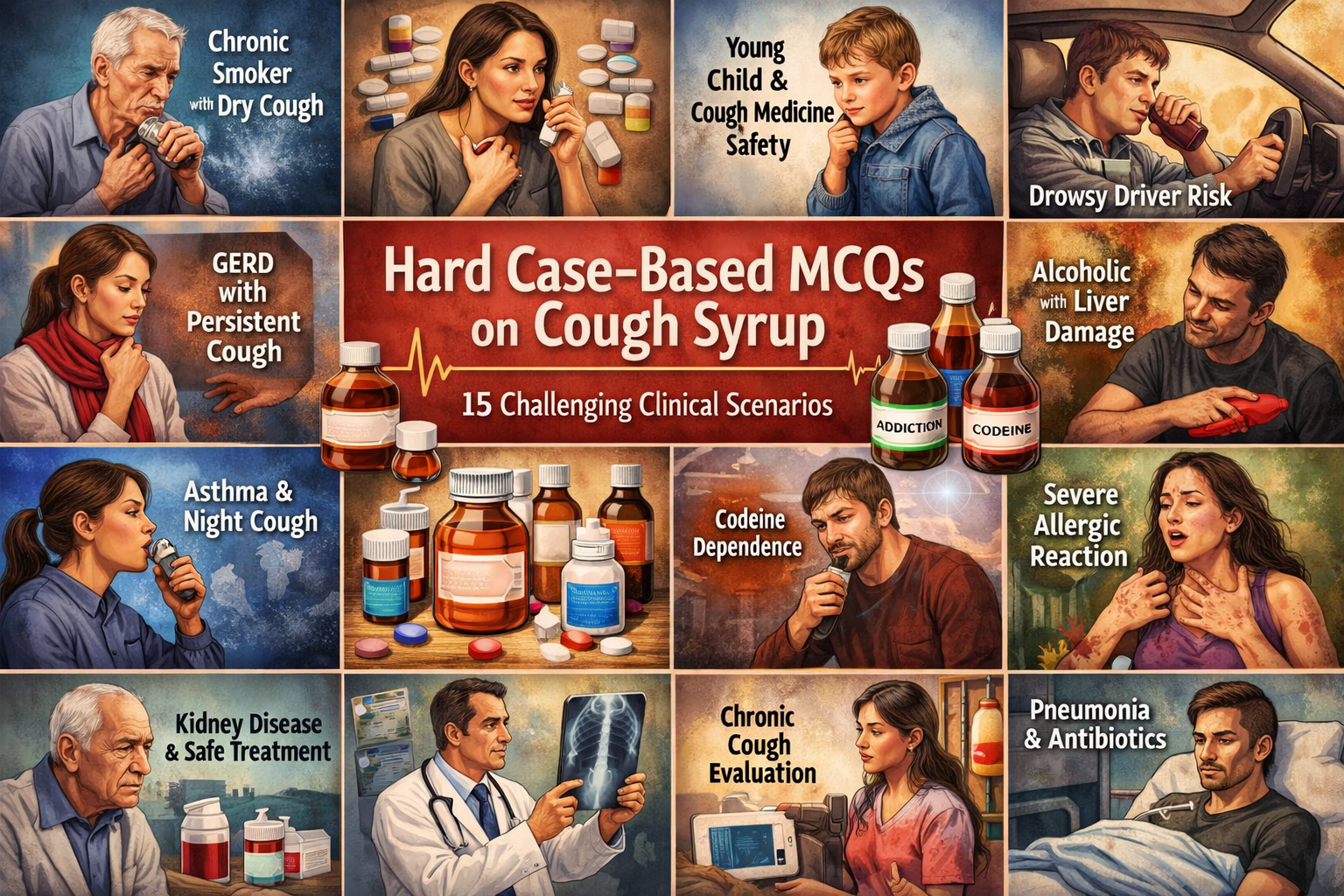 Illustration of Cough Syrup Uses Benefits Types Side Effects Dosage and Safety Guide symptoms